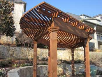 Curved Cedar Lattice Arbor 04