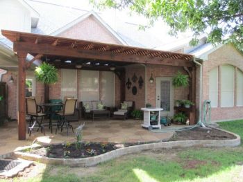 Lattice Patio Cover Stamped Concrete 2