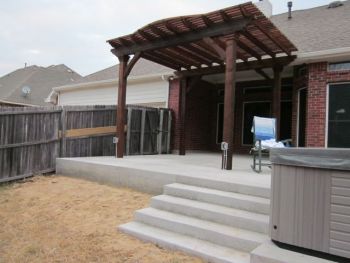 New Concrete Patio Stained Cedar Pergola 02