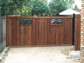 Stained Automatic Gate by Texas Best Fence