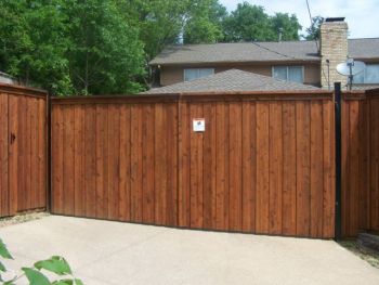 Stained Cedar Automatic Sliding Gate 02