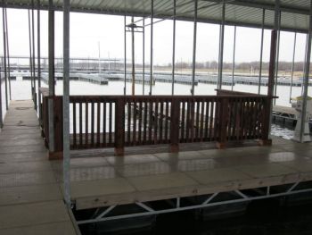 New Stained Deck Railing Boat Dock 01