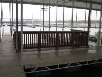 New Stained Deck Railing Boat Dock 01