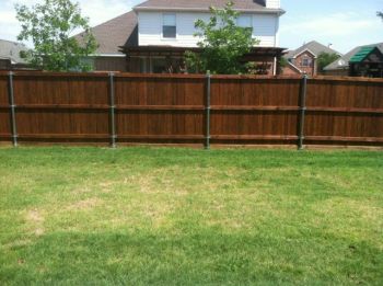 Wood Fence with Metal Post by Texas Best Fence & Patio