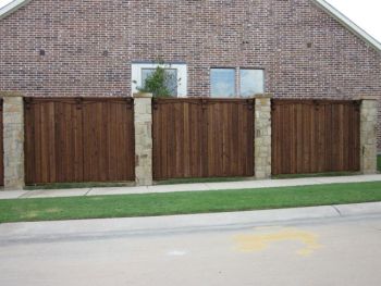 Wooden Fence Stone Colume