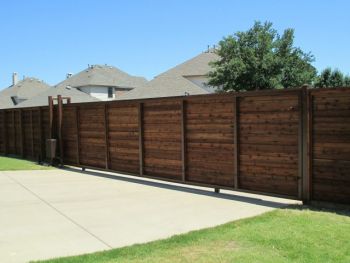 Stained Vertical Cedar Sliding Gate