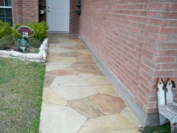 Backyard Concrete Stamped Stained