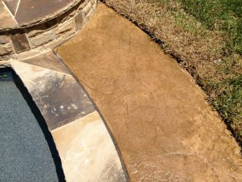 Fire Pit Concrete Brushed Stamped Stained