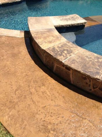 Concrete Brushed Stamped Stained Pool