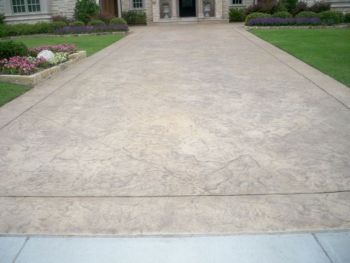 Driveway Concrete Brushed Stamped Stained