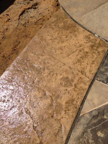 Flagstone Concrete Brushed Stamped Stained