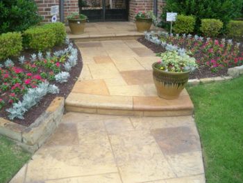 Garden Concrete Brushed Stamped Stained