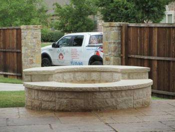 Concrete Brushed Stamped Stained Firepit