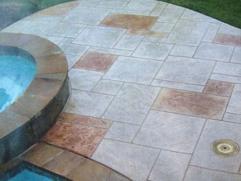 AntiSlip Pool Concrete Brushed Stamped Stained