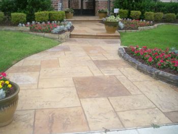 Concrete Brushed Stamped Stained Driveway