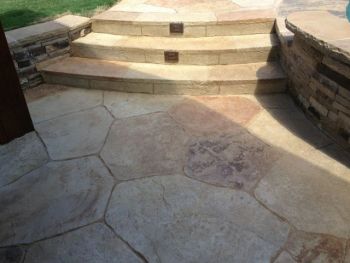 Entryway Concrete Brushed Stamped Stained