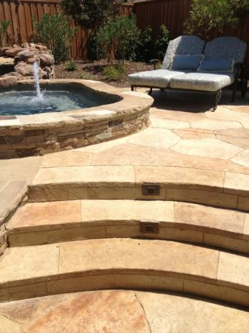 Pool Side Steps Concrete Brushed Stamped Stained 185
