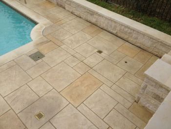 Concrete Brushed Stamped Stained Pool Side