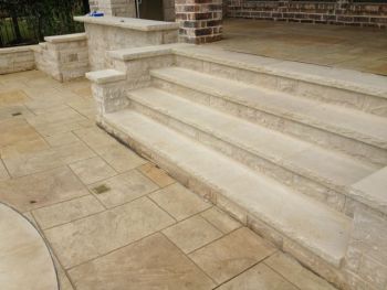 Concrete Brushed Stamped Stained Stairs