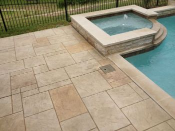 Anti Slip Pool Concrete Brushed Stamped Stained 200