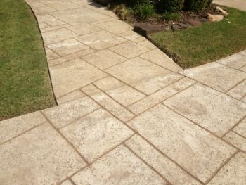 Entryway Concrete Brushed Stamped Stained