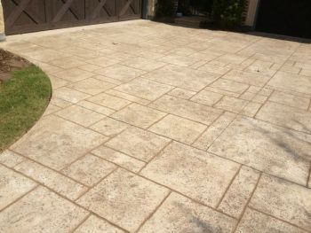 Slip Resistant Concrete Brushed Stamped Stained
