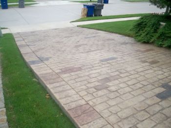 Concrete Brushed Stamped Stained  Driveway