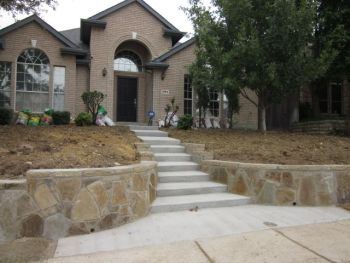 Garden Steps Concrete Brushed Stamped Stained