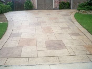 Stamped Stained Concrete Driveway