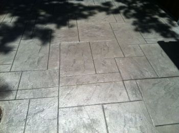 Porch Concrete Brushed Stamped Stained