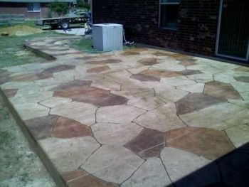 Multicolor Concrete Brushed Stamped Stained