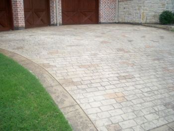 Concrete Brushed Stamped Stained Drive way