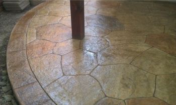 Covered Concrete Brushed Stamped Stained