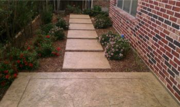 Concrete Brushed Stamped Stained Steps