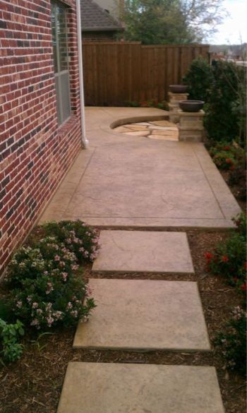 Concrete Brushed Stamped Stained Garden