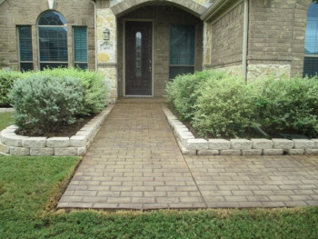 Stamped concrete walkway