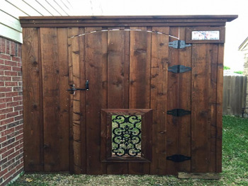 carrollton doggie door wooden gate Web