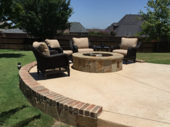 Brick Patio With Fire Pit