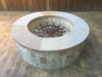 Brick and Stone Fire Pit