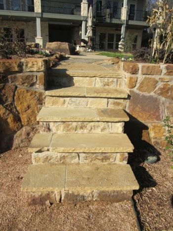Retaining Flagstone Wall Stair