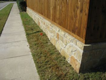 Retaining Flagstone Wall  and Fence