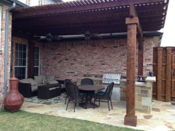 Flagstone Patio with Pergola