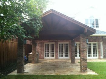 Patio  Cover with Stone Column