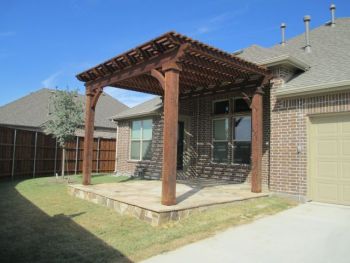 Stamped Stained  Patio with Pergola