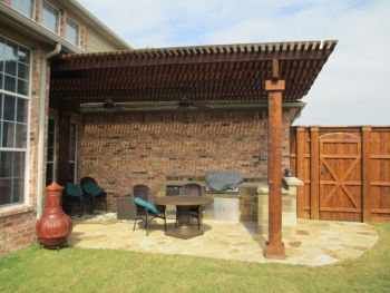 Stamped Stained  Patio with Pergola