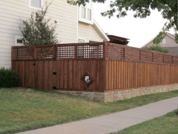 Retaining Wall with Cedar Lattice Top Fence
