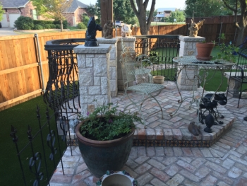 Pavers Patio with Metal Fence