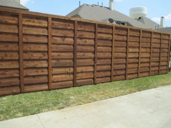 Horizontal Cedar Board on Board Fence