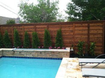Pool Privacy Horizontal  Cedar Fence