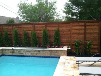 Pool Privacy Horizontal  Cedar Fence